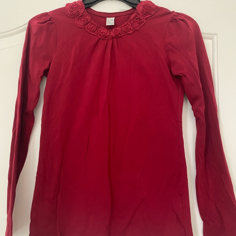 Zara kids! Red rose long sleeve shirt.